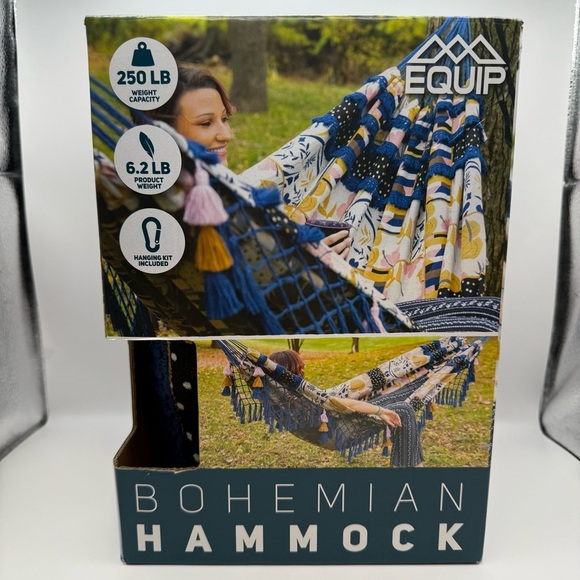 Equip Woven Jacquard Bohemian Mayan Macrame Hammock Patchwork Print - Picture 2 of 6